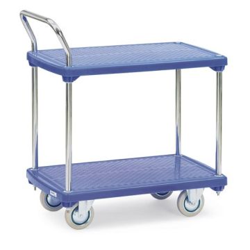 fetra Kunststoffplattenwagen mit 1 Boden, Typ 3132 810x500mm, Tragkraft 200 kg, blau