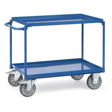 fetra Tischwagen mit 2 Blechwannen, Tragkraft 400 kg, blau