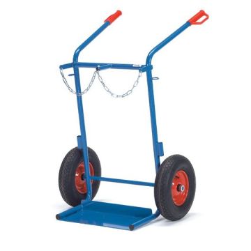 fetra Stahlflaschenkarre, für 2 Flaschen, Tragkraft 150 kg, blau