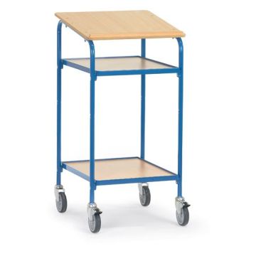 fetra Rollpult mit 2 Böden, Typ 5834, 500x600mm, Tragkraft 100 kg, blau