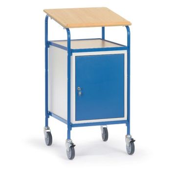 fetra Rollpult mit 1 Boden, Stahlschrank, Typ 5836, 500x600mm, Tragkraft 100 kg, blau