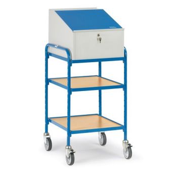 fetra Rollpult m. 2 Böden, 5844, Schreibpult - Aufsatz, 500x600mm, Tragkraft 150 kg, blau