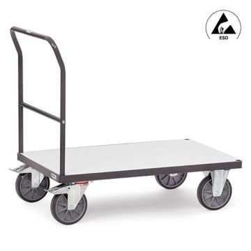 fetra ESD-Schiebebügelwagen, Tragkraft 500 - 600 kg, grau