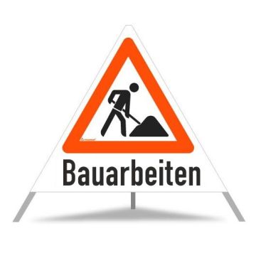 Triopan Faltsignal, Arbeitsstelle, Bauarbeiten, weiß tagesleuchtend
