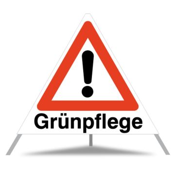 Triopan Faltsignal, Gefahenstelle, Grünpflege, tagesleuchtend