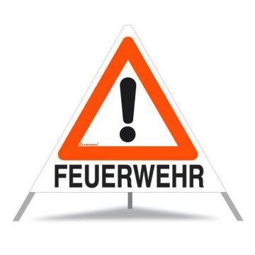Triopan Faltsignal, Gefahrenstelle,Feuerwehr,  weiß tagesleuchtend