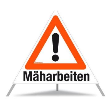 Triopan Faltsignal, Mäharbeiten,  weiß tagesleuchtend