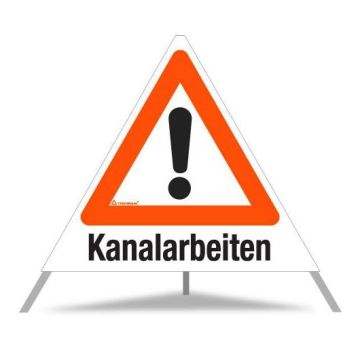 Triopan Faltsignal, Gefahrenstelle, Kanalarbeiten, weiß tagesleuchtend