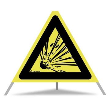 Triopan Faltsignal, Explosionsgefahr, gelb tagesleuchtend, SL 60 cm