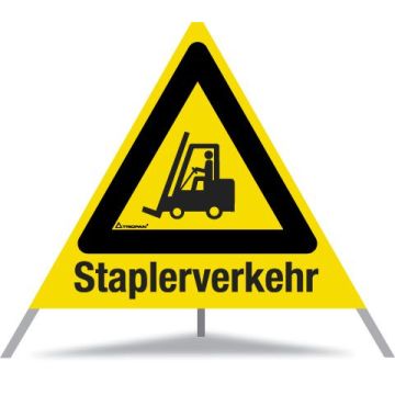 Triopan Faltsignal, Warnzeichen Staplerverkehr, gelb tagesleuchtend, SL 70 cm