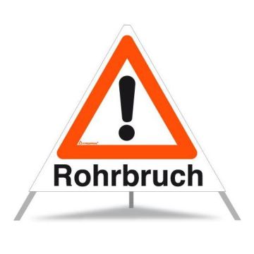 Triopan Faltsignal, VZ 101 Gefahrenstelle, Rohrbruch, weiß tagesleuchtend, SL 70 cm