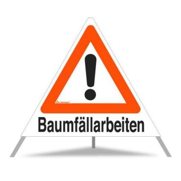Triopan Faltsignal, Baumfällarbeiten, weiß tagesleuchtend, SL 90 cm