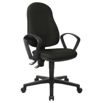 Topstar Small-Office-Drehstuhl Point 60, mit Muldensitz und Armlehnen, Bezug schwarz
