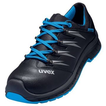 Sicherheitsschuhe uvex 2 trend S3 SRC, ESD geeignet, schwarz/blau, Weite 11, Größe 45