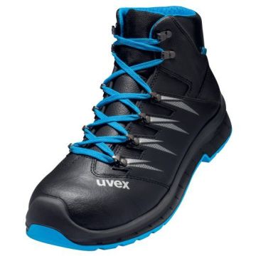 Schnürstiefel uvex 2 trend S3 SRC, ESD geeignet, schwarz/blau, Weite 12, Größe 38