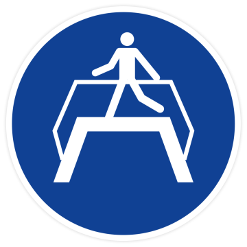 Gebotsschild, Übergang benutzen, ISO 7010, Aufkleber, Folie