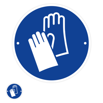 Gebotsschild, Handschutz benutzen, ISO 7010, INOXTREME®, Edelst., 2 x geb.