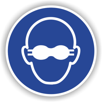 Gebotsschild, Weitgehend lichtundurchlässigen Augenschutz benutzen, Aufkleber, Folie, d = 100 mm