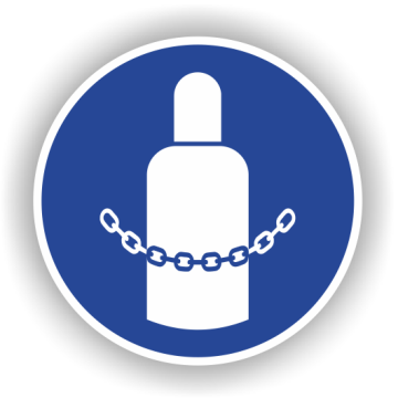 Gebotsschild, Gasflasche sichern, ISO 7010