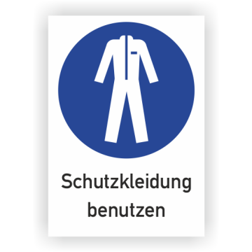 Gebotsschild, Schutzkleidung benutzen, ISO 7010