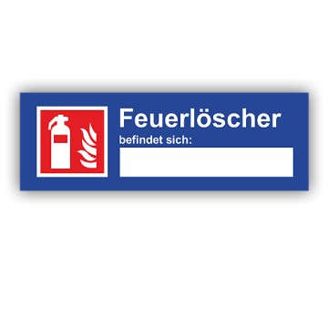 Hinweisschild, Feuerlöscher befindet sich..., praxisbewährt, Kunststoff, 500 x 200 mm