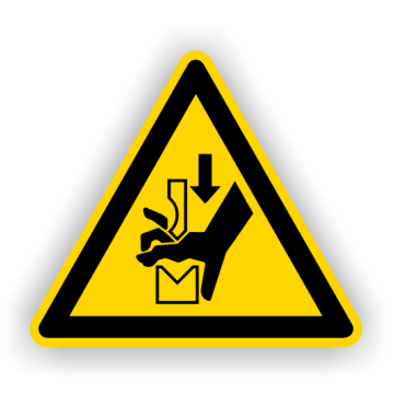 Warnschild, Quetschgefahr der Hand zw. Werkzeugen, ISO 7010