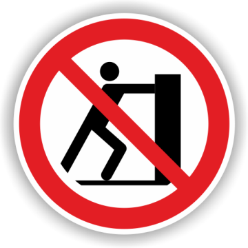 Verbotsschild, Schieben verboten, ISO 7010, Aufkleber, Folie, d = 100 mm