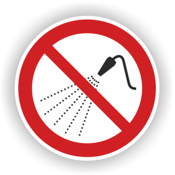 Verbotsschild, Mit Wasser spritzen verboten, ISO 7010, Aufkleber, Folie, d = 100 mm