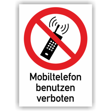 Verbotsschild, Mobiltelefon benutzen verboten, ISO 7010