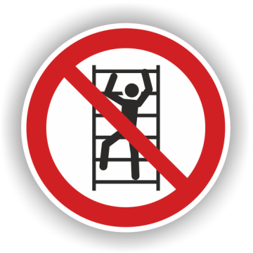 Verbotsschild, Aufsteigen verboten, ISO 7010, Aufkleber