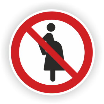 Verbotsschild, Für schwangere Frauen verboten, ISO 7010, Aufkleber, Folie, d = 100 mm
