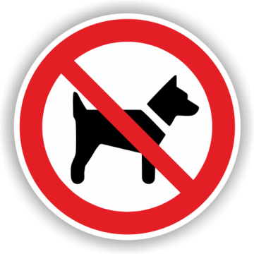Verbotsschild, Mitführen von Hunden verboten, ISO 7010