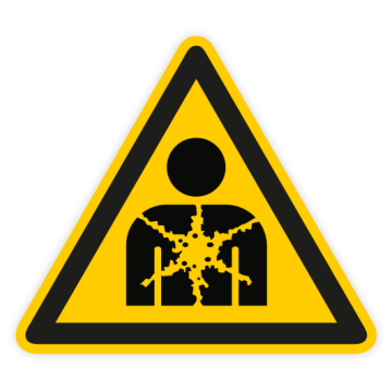 Warnschild, Warnung v. Stoff, d. Gesundheitsgefahr darstellt, ISO 7010, Aufkleber, Folie, SL = 100 mm