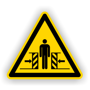 Warnschild, Warnung vor Quetschgefahr, ISO 7010