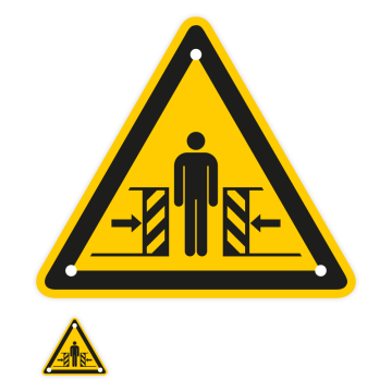 Warnschild, Warnung vor Quetschgefahr, ISO 7010, INOXTREME®, Edelstahl, extrem beständig
