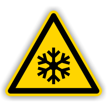Warnschild, Warnung v. niedriger Temperatur/ Frost ISO 7010, Aufkleber