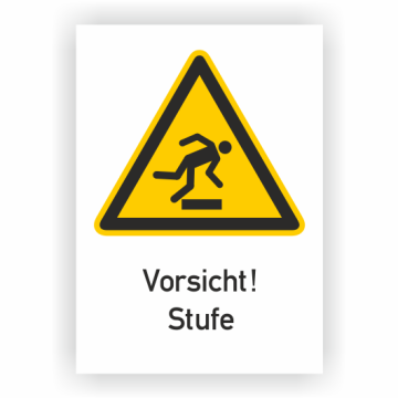 Warnschild, Vorsicht! Stufe, ISO 7010