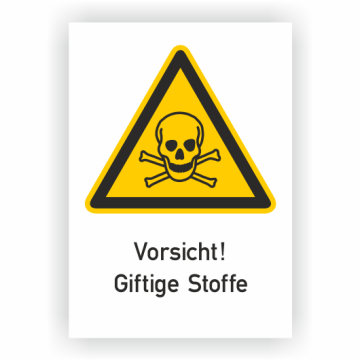 Warnschild, Vorsicht! Giftige Stoffe, ISO 7010