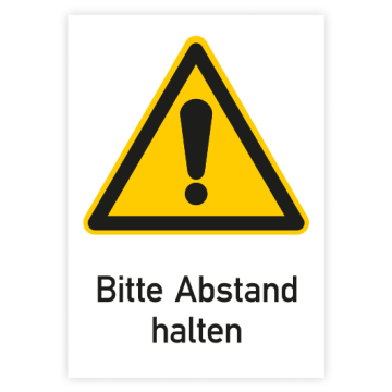 Warnschild, Bitte Abstand halten, ISO 7010