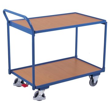 VARIOfit Tischwagen mit 2 Ladeflächen, Traglast 250 kg, verschiedene Abmessungen , blau
