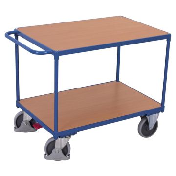 VARIOfit Schwerer Tischwagen mit 2 Ladeflächen, verschiedene Abmessungen, blau