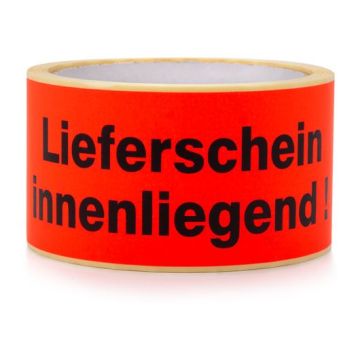 Paketaufkleber "Lieferschein innenliegend", Papier auf Rolle, 135 x 50 mm, rot