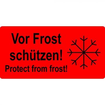 Paketaufkleber "Vor Frost schützen!", Papier auf Rolle, 100 x 50 mm, rot, 1.000 St./ Rolle