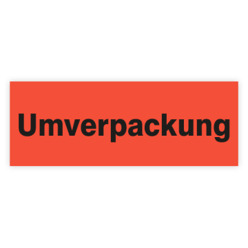 Paketaufkleber "Umverpackung", auf Rolle, 135 x 50 mm, rot