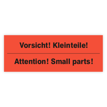 Paketaufkleber "Vorsicht! Kleinteile!", auf Rolle, 135 x 50 mm, rot, zweisprachig
