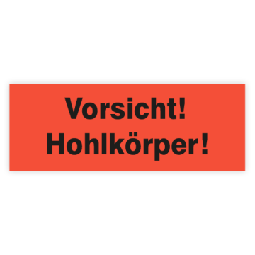 Paketaufkleber "Vorsicht! Hohlkörper!", auf Rolle, 135 x 50 mm, rot