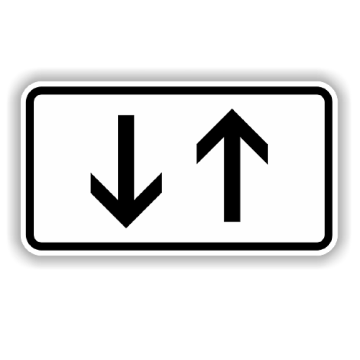Zusatzzeichen StVO, Verkehr in beide Richtungen senkrecht, VZ 1000-31