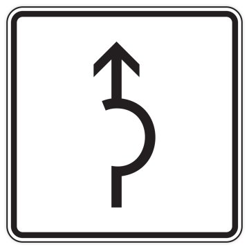 Zusatzzeichen StVO, Umleitungsbeschilderung Halbkreis, VZ 1000-34, Alu 2 mm