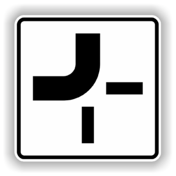 Zusatzzeichen StVO, Verlauf der Vorfahrtstraße  VZ 1002-11, Alu 2 mm