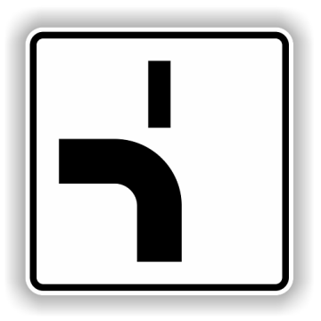 Zusatzzeichen StVO, Verlauf der Vorfahrtstraße VZ 1002-12, Alu 2 mm